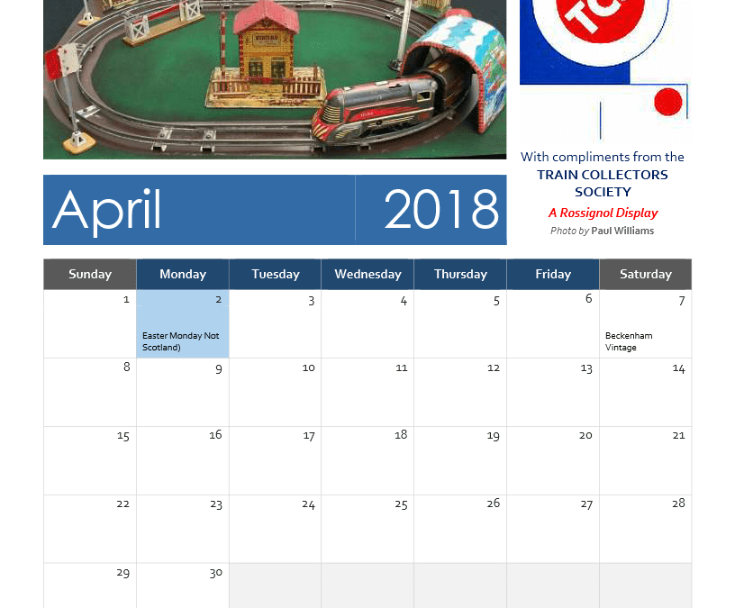 TCS Calendar April 2018