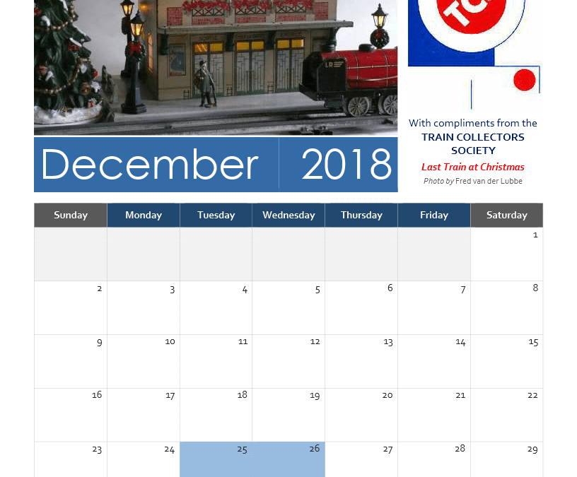 TCS Calendar December 2018
