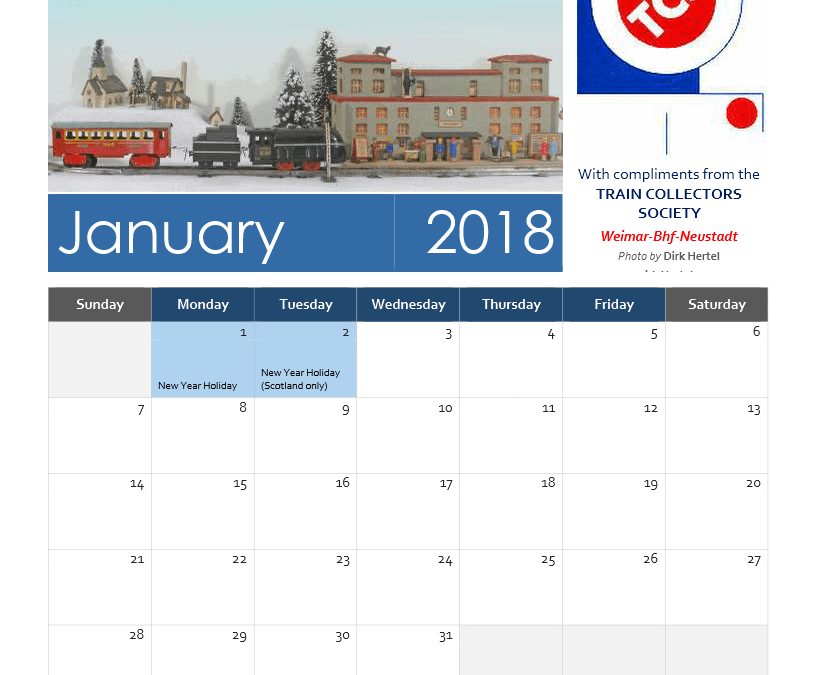 TCS Calendar January 2018
