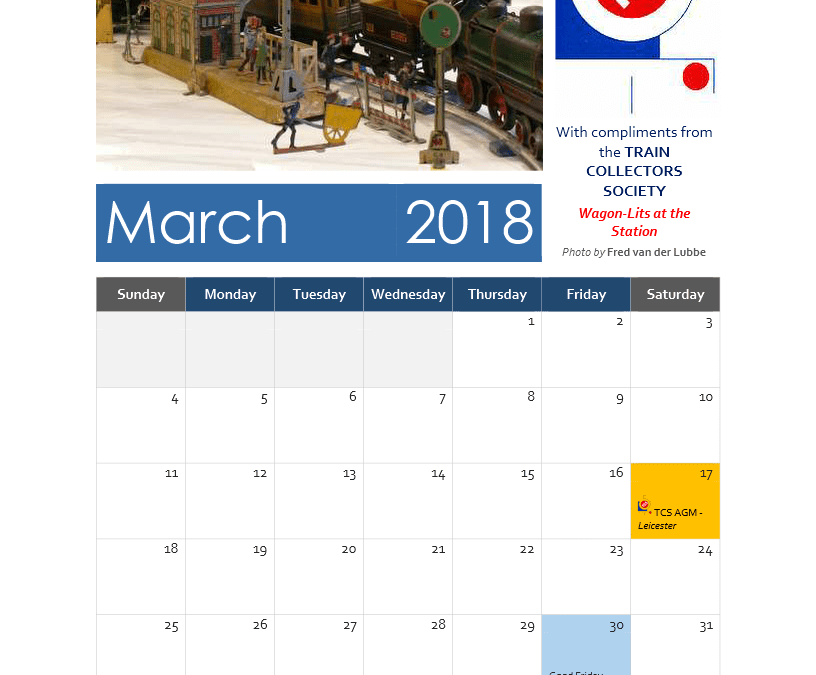 TCS Calendar March 2018