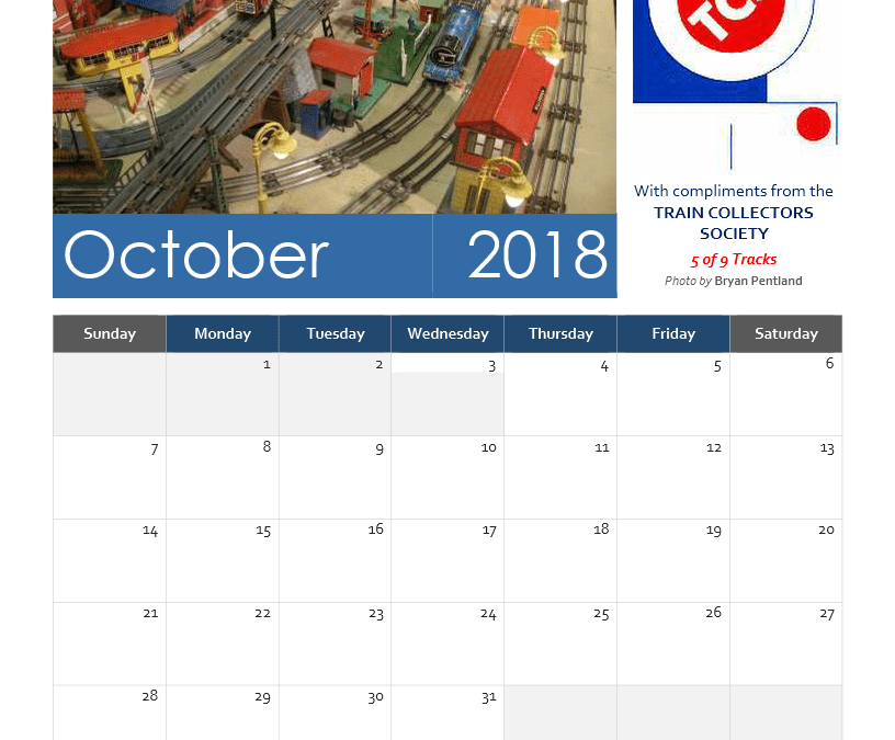 TCS Calendar October 2018