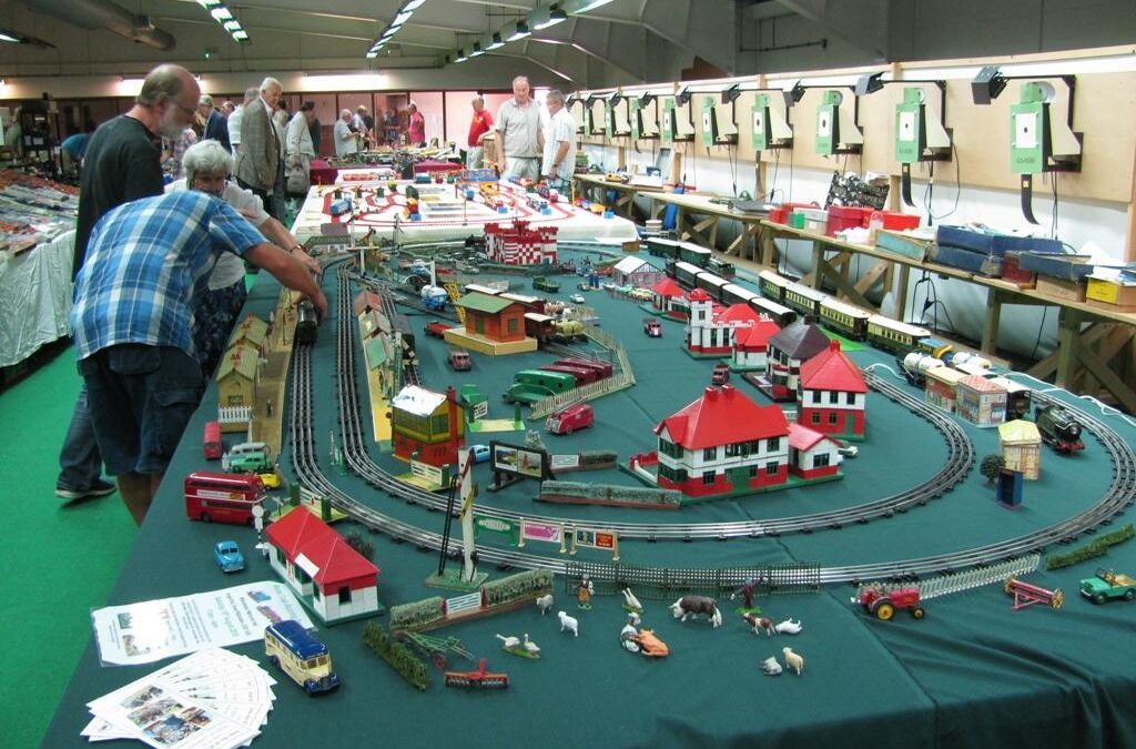 Bill and Rachel Vyse with 0 gauge tin plate with Paul Chapman assisting